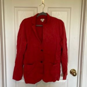 J Crew red/orange sweater blazer